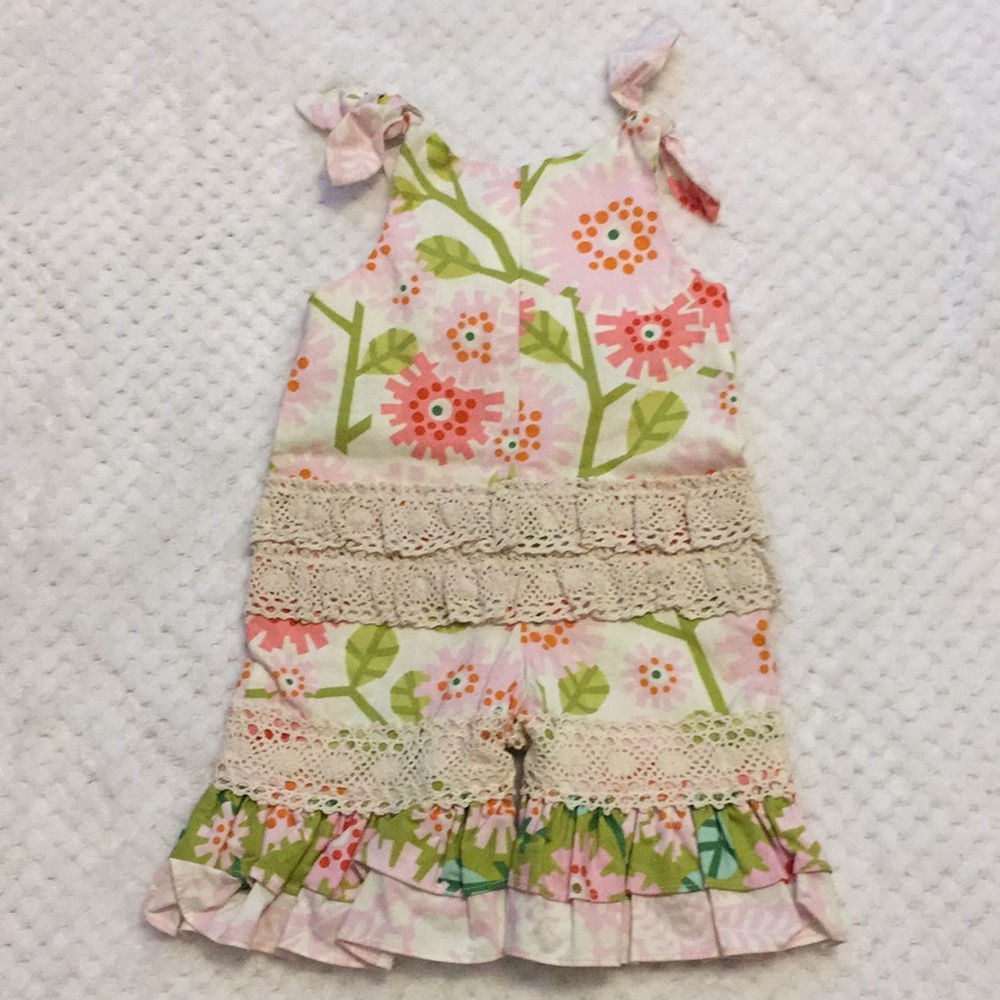 🎉HP Girls Peaches ‘n Cream 0/3 months romper - Picture 2 of 5
